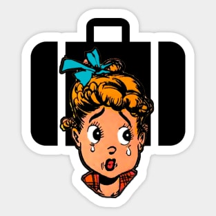 Goodbye tears and goodbyes, the little girl's cry Sticker